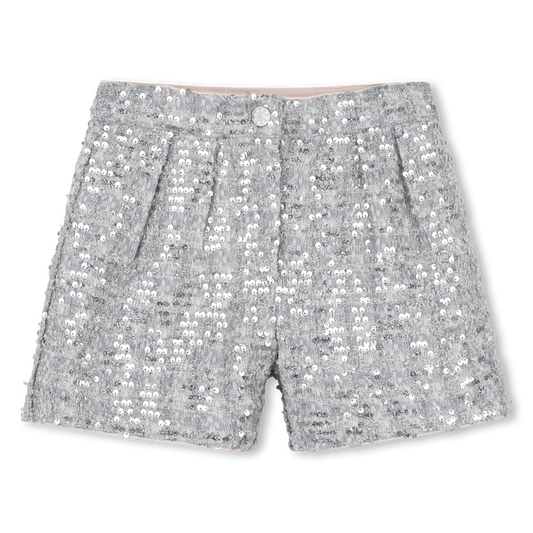Billie Blush Girl's Silver Tweed Shorts