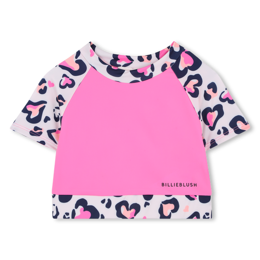 Billie Blush Girl's Pink Leopard Print T-Shirt Bralette