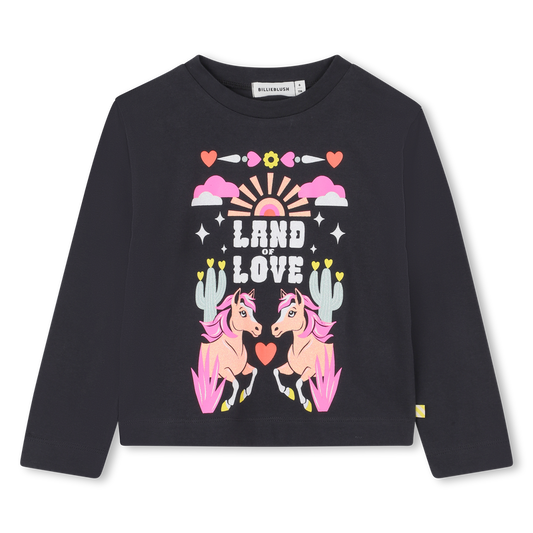 Billie Blush Girl's Dark Grey Long Sleeve T-Shirt