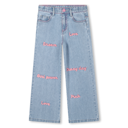 Billie Blush Girl's Embroidered Denim Jeans