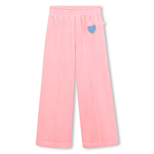 Billie Blush Girl's Peach Neon Velvet Joggers