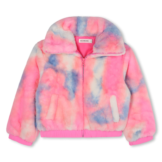 Billie Blush Girl's Pink Fluffy Fleece Coat