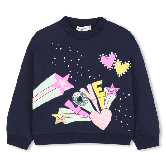 Billie Blush Girl's Navy Fleece Sweatshirt