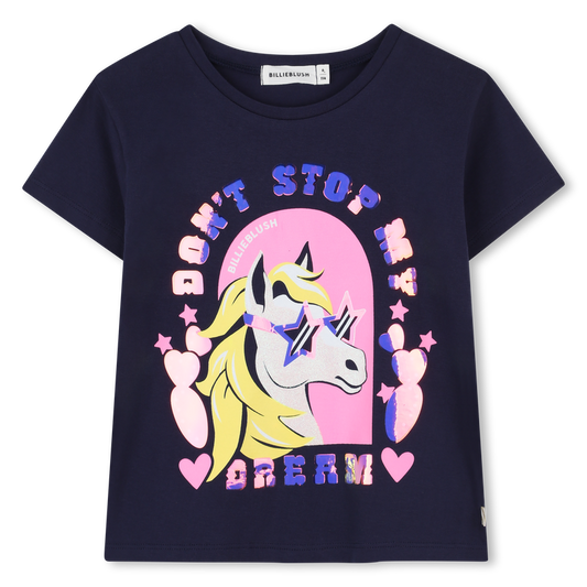 Billie Blush Girl's Navy Short-Sleeved T-Shirt