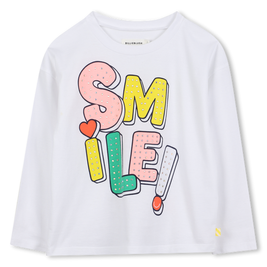 Billie Blush Girl's White Long Sleeved T-Shirt