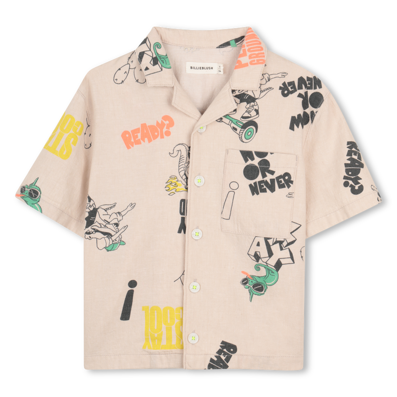 Billie Blush Boy's Ivory Printed Shirt