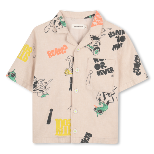 Billie Blush Boy's Ivory Printed Shirt