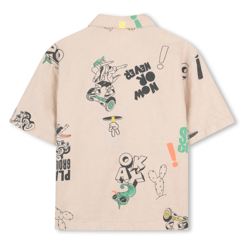 Billie Blush Boy's Ivory Printed Shirt