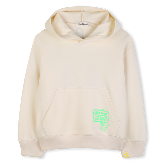 Billie Blush Boy's Ivory Graphic Hoodie