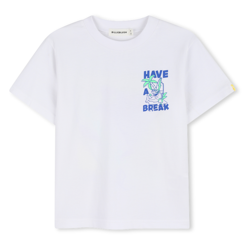 Billie Blush Boy's White Graphic Beach T-Shirt