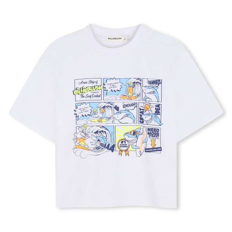 Billie Blush Boy's White Graphic Short Sleeved T-Shirt
