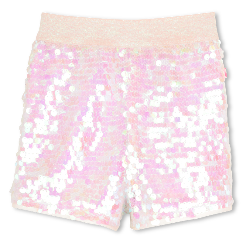 Billie Blush Girl's White Iridescent Sequin Shorts