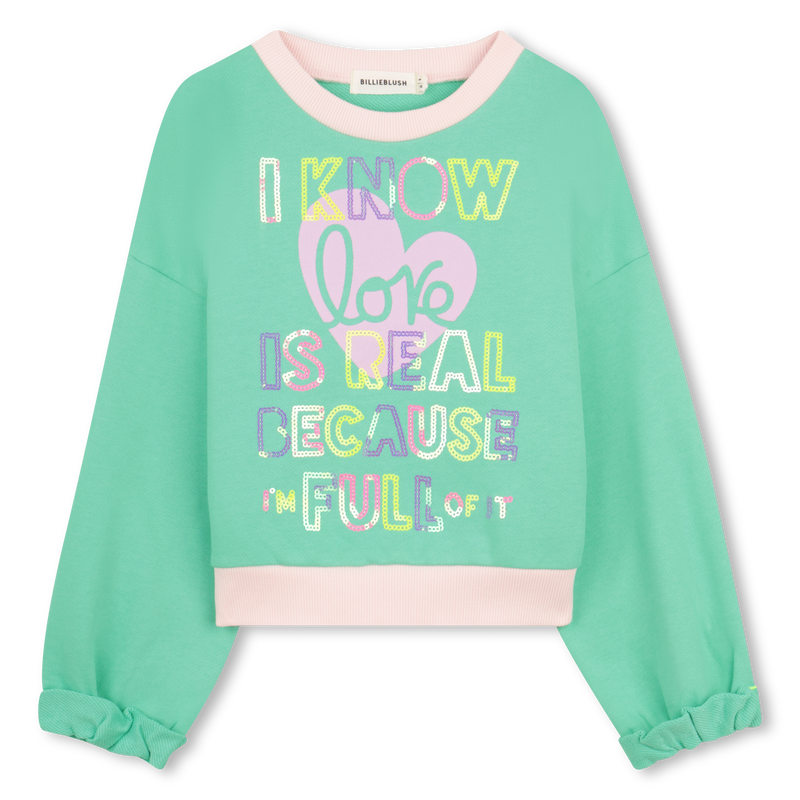 Billie Blush Girl's Discord Green Fleece Sweatshirt