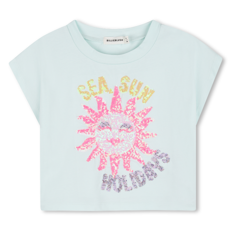 Billie Blush Girl's Sea Green Sequin Short Sleeve T-Shirt