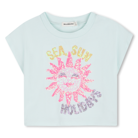 Billie Blush Girl's Sea Green Sequin Short Sleeve T-Shirt
