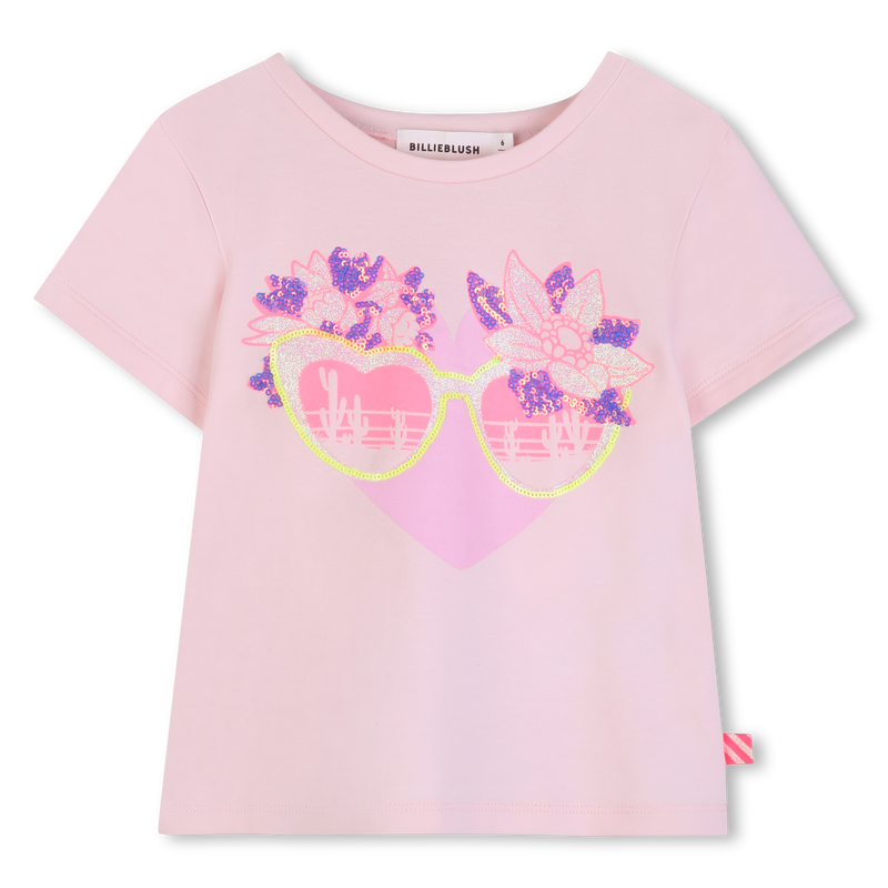 Billie Blush Girl's Pink Short Sleeved Sequin T-Shirt