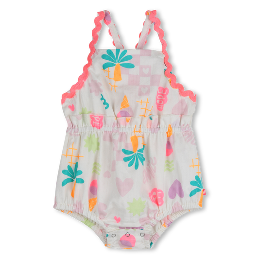 Billie Blush Baby Girl's Ivory Printed PLaysuit