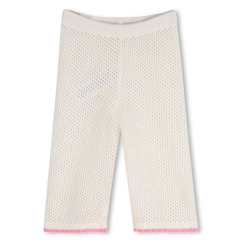 Billie Blush Girl's Ivory Wide Leg Corchet Trousers