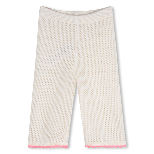 Billie Blush Girl's Ivory Wide Leg Corchet Trousers