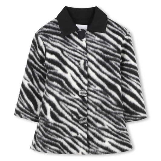 Marc Jacobs Girl's Black Zebra Long Coat