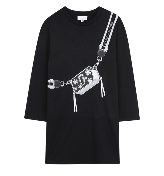 Marc Jacobs Girl's Black Cotton Bag Design Dress