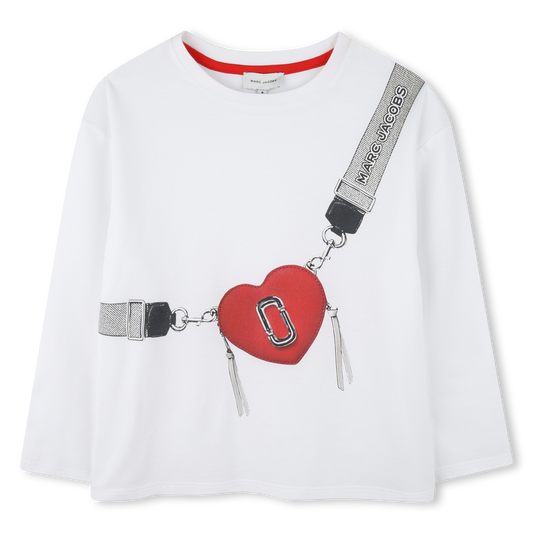 Marc Jacobs Girl's White Long Sleeve Bag Design T-Shirt