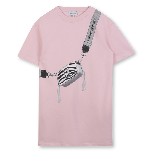 Marc Jacobs Girl's Pink Bag Design Cotton Fleece Dress