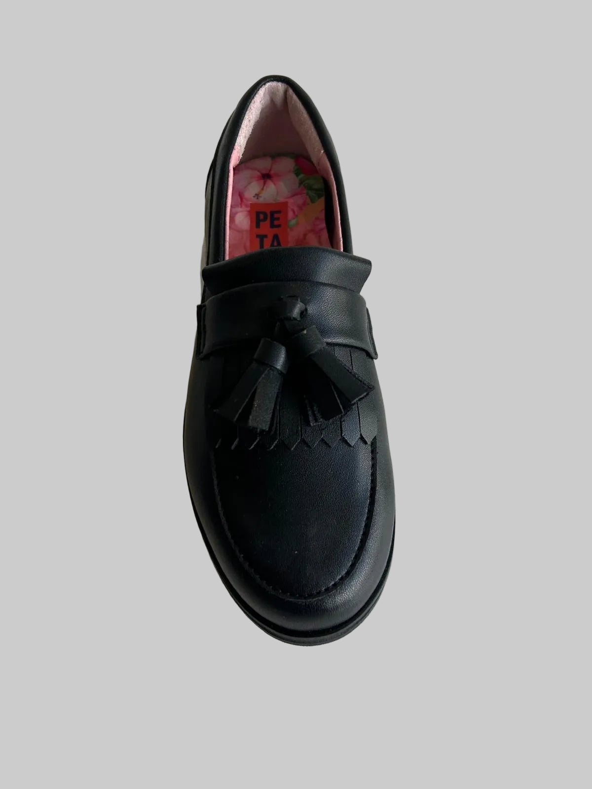 Petasil Girl's Drake Black Leather School Shoes