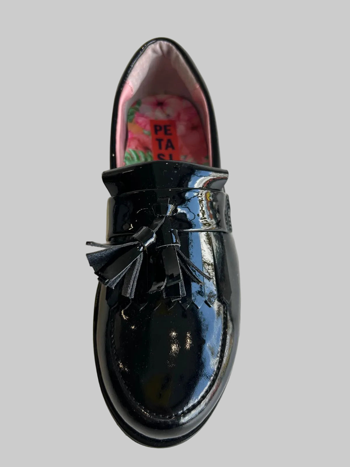 Petasil Girl's Drake Black Patent Leather School Shoes