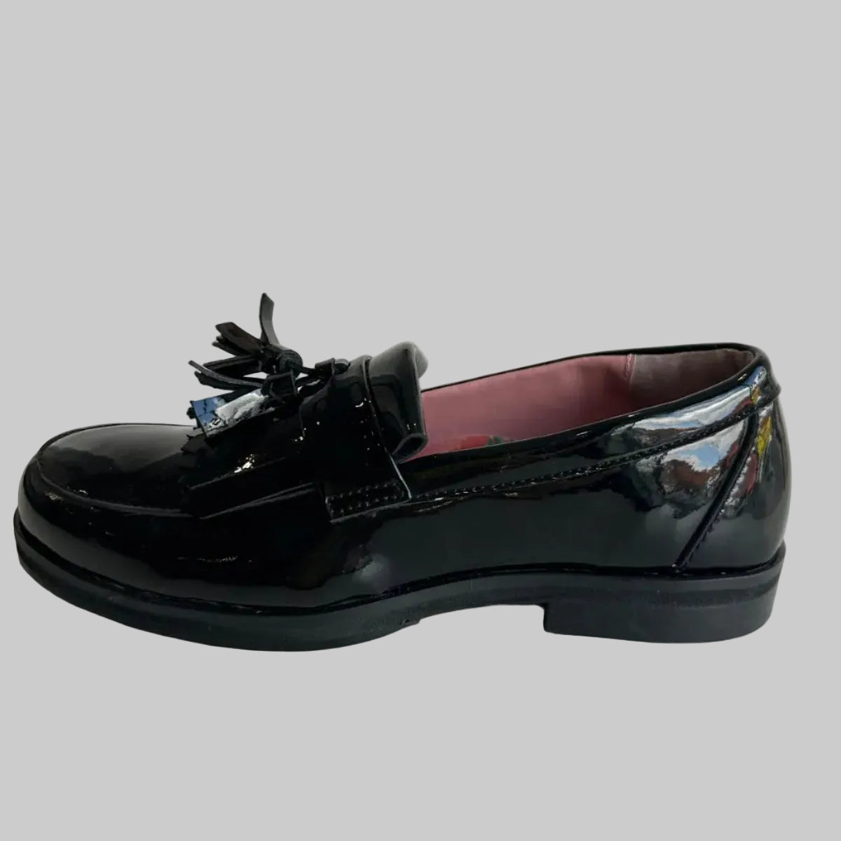 Petasil Girl's Drake Black Patent Leather School Shoes