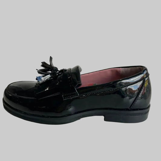 Petasil Girl's Drake Black Patent Leather School Shoes