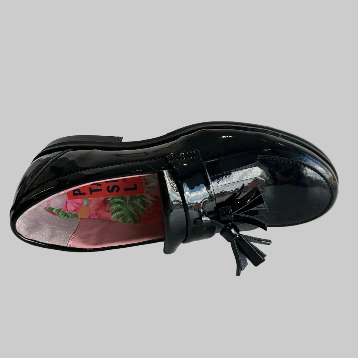 Petasil Girl's Drake Black Patent Leather School Shoes