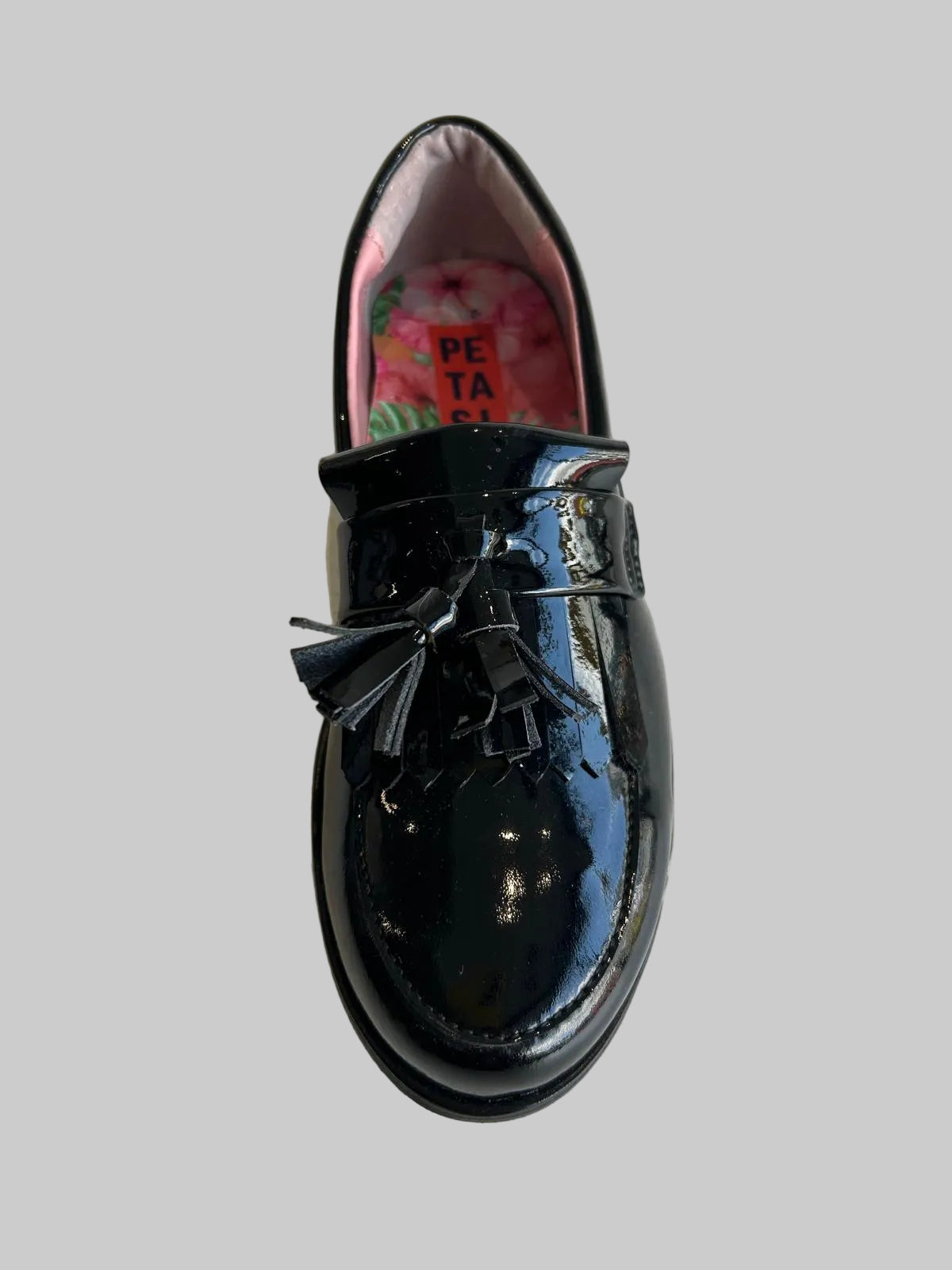 Petasil Girl's Drake Black Patent Leather School Shoes
