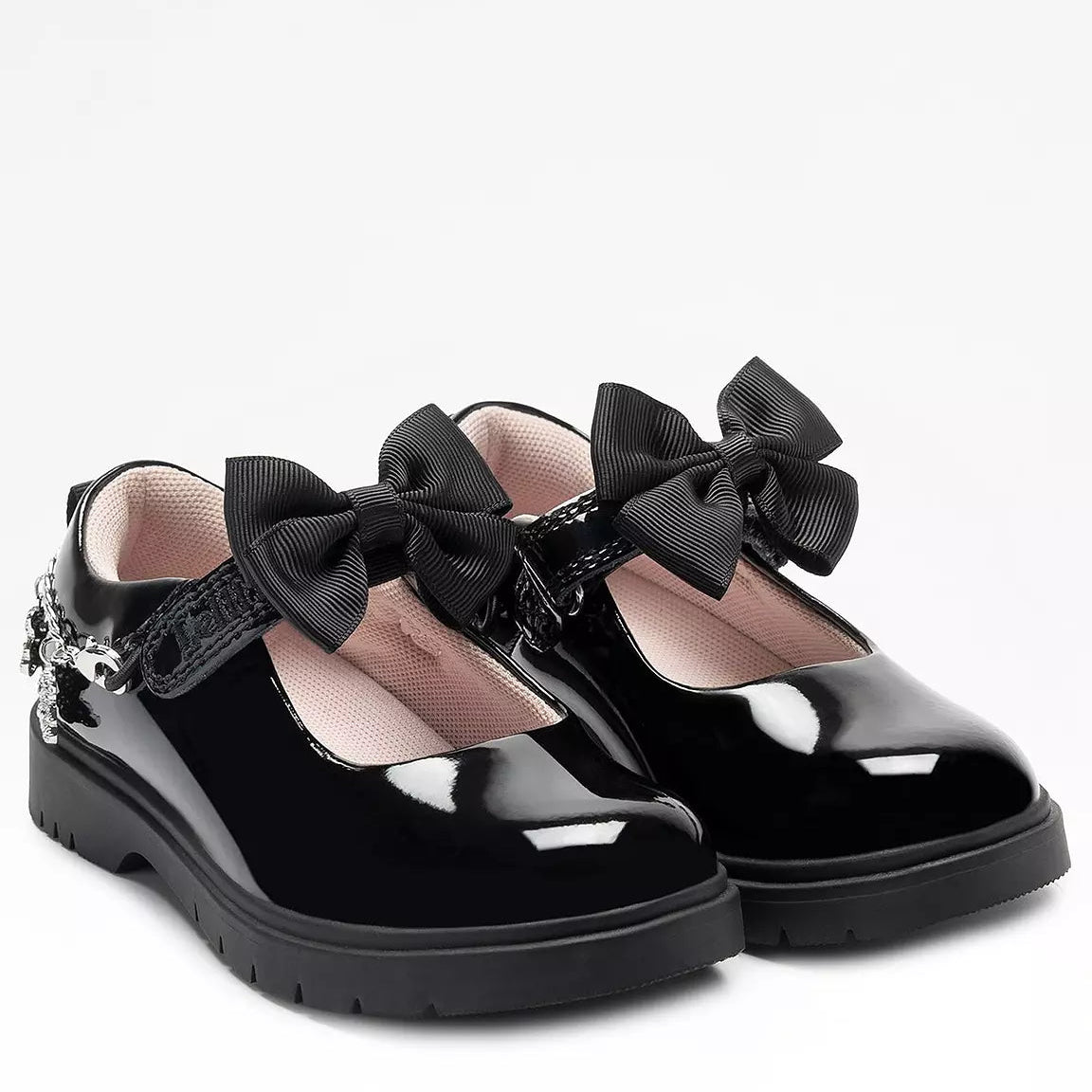 Lelli Kelly Girl's Teddy Bear Black Patent Leather School Shoes