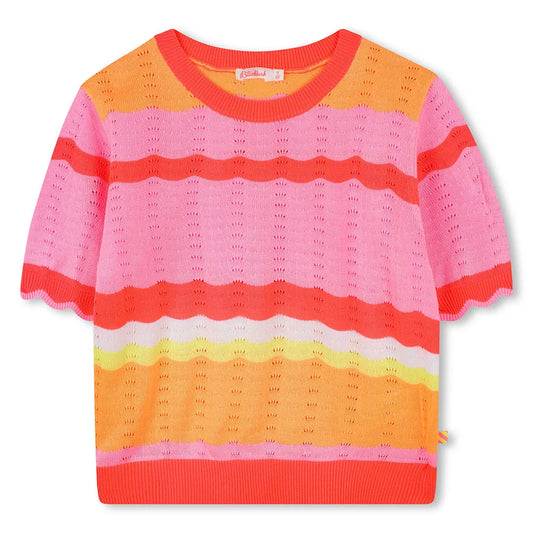 Billie Blush Girl's Coral Knitted T-Shirt