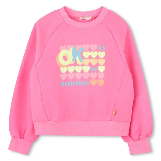 Billie Blush Girl's Pink Graphic Sweatshirt