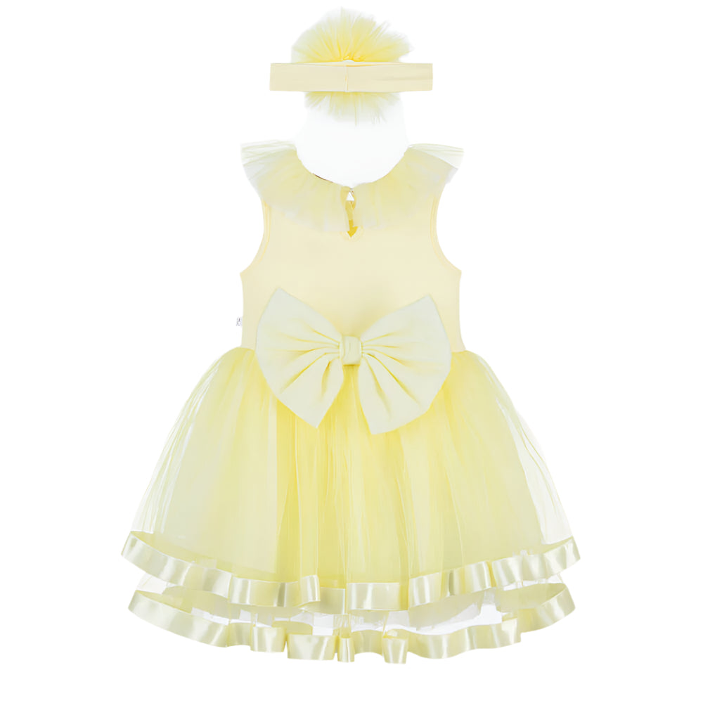 Caramelo Girl's Lemon Dress & Headband