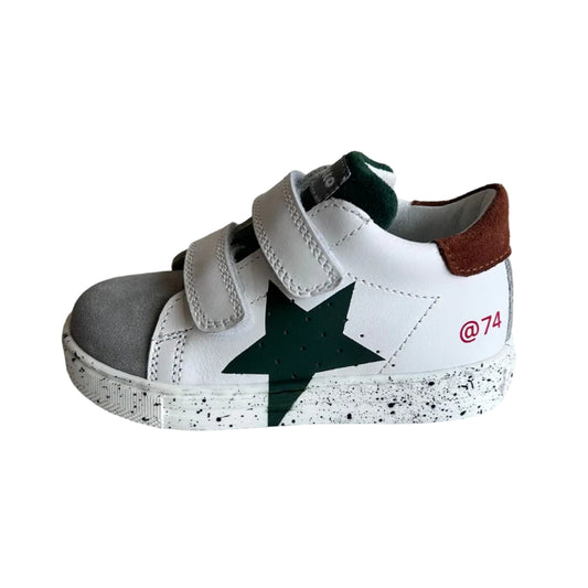 Falcotto Boy's Whote, Green & Grey Salazar 3 VL Trainers