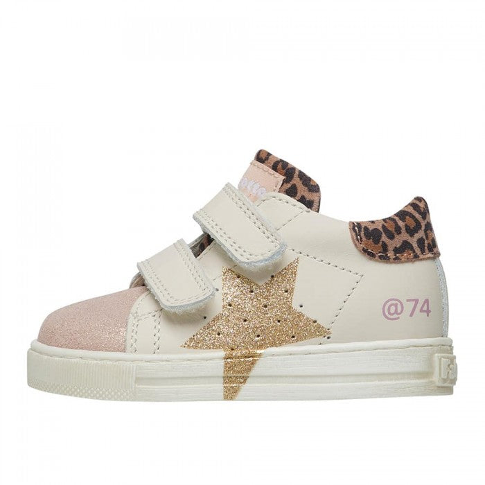 Falcotto Baby Girl's Platinum & Milk Salazar Trainers