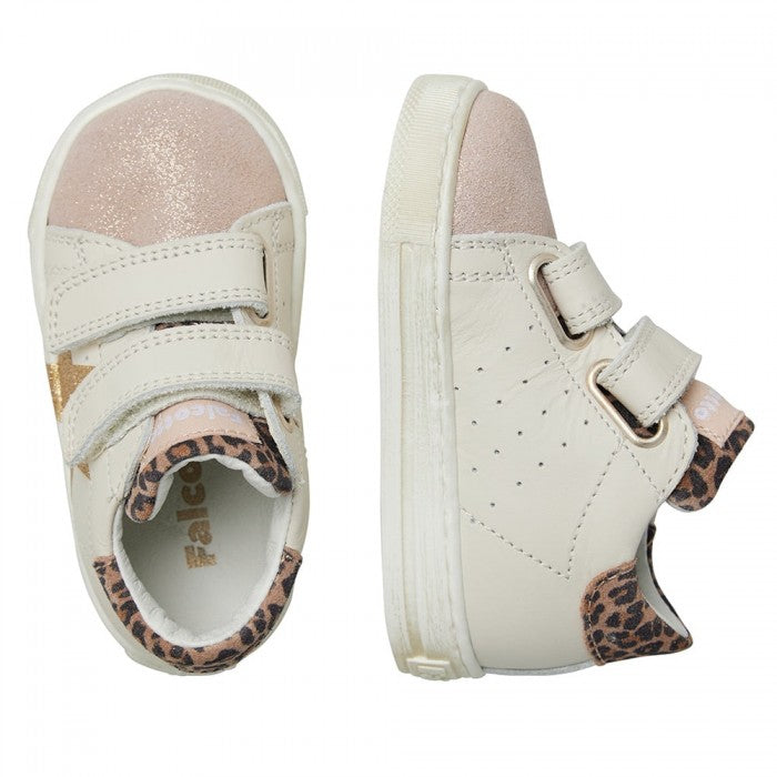 Falcotto Baby Girl's Platinum & Milk Salazar Trainers