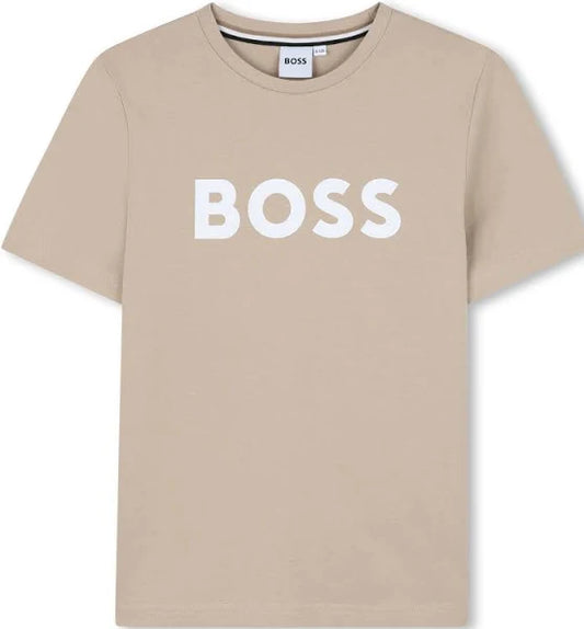 Hugo Boss Boy's Stone White Logo T-Shirt