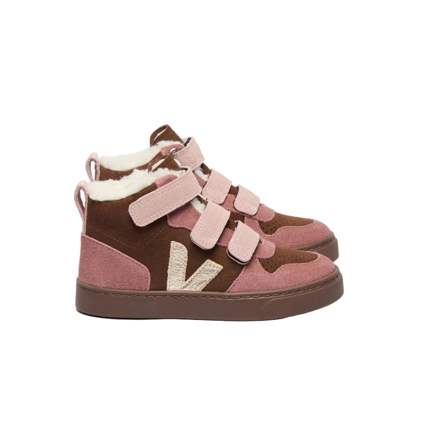 Veja Girl's Winter Suede Walnut Platine Bark V-10 Trainers