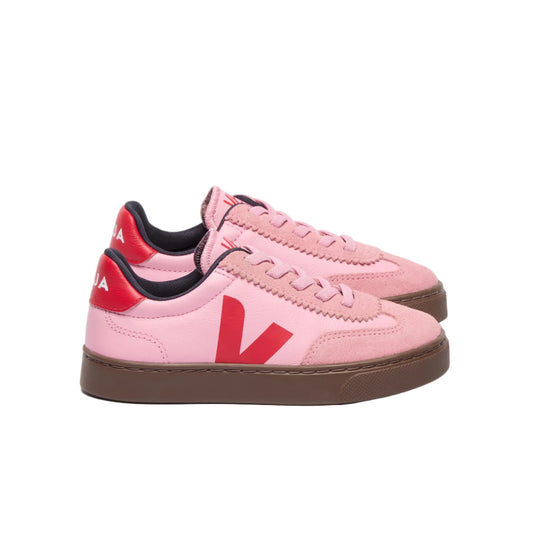 Veja Baby Girl's Guimauve Pekin Bark Leather Volley Trainers