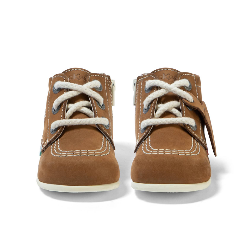 Kickers Small Kickers Baby Unisex Kick Hi Leather Tan – Vanilla Junior