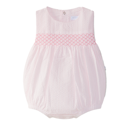 Laranjinha Baby Girl's Pale Pink Vichy Smock Romper