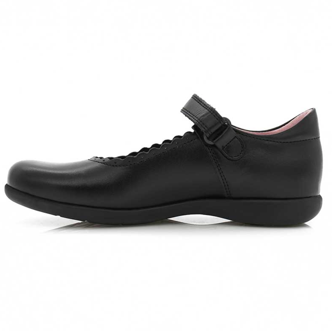 Petasil Blanche Black Leather Velcro Shoe