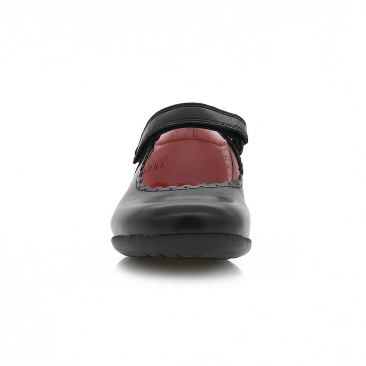 Petasil Blanche Black Leather Velcro Shoe