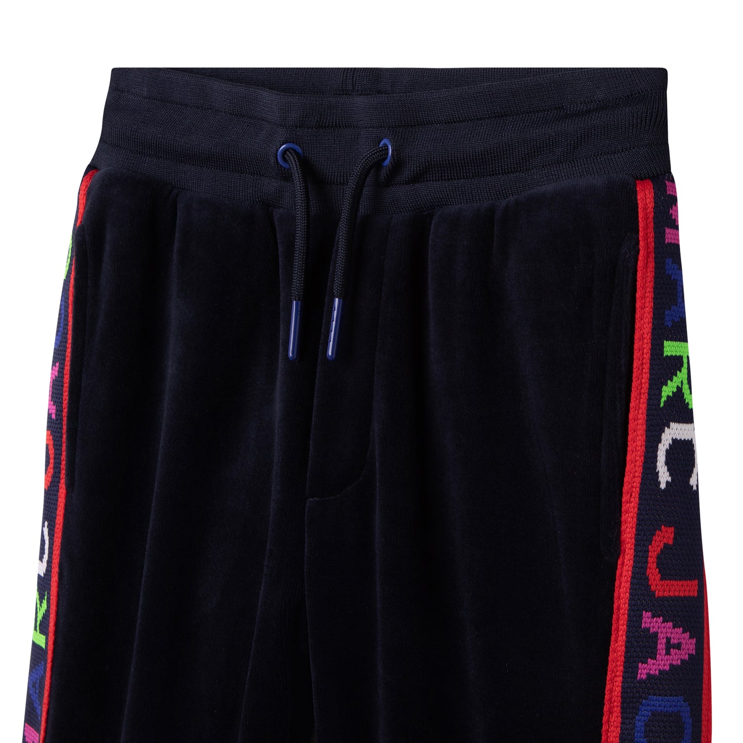 Marc Jacobs Boy's Navy Velvet Logo Joggers
