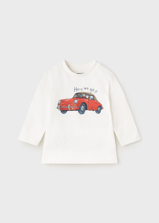 Mayoral Baby Boy's Cream 'Car' Print T-Shirt