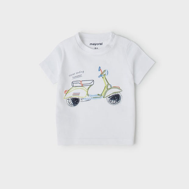 Mayoral Baby Boy's White Motorcycle Graphic T-Shirt